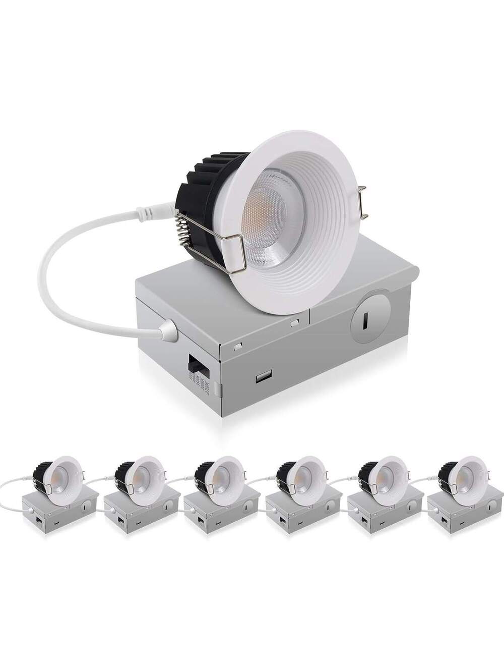 6 Pack 3 Inch 5CCT Anti-Glare LED Downlight, Recessed Ceiling Light